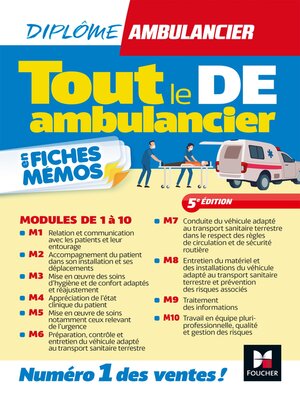 cover image of Tout le DE Ambulancier--DEA--Modules 1 à 10 en fiches mémos--Révision 5e éd